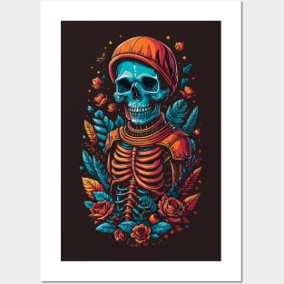 Blue Dead Skeleton Posters and Art